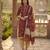 Red printed cotton blend stitched geometric print salwar kurta dupatta for women