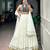 women embroidered off white tiered lehenga set with bandhani mirror work blouse for garba & navratri - free size