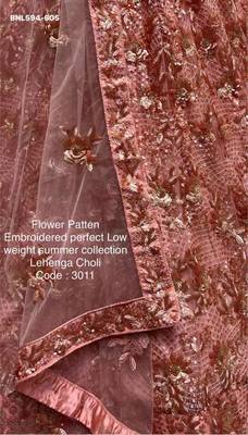 Pink net embroidered lehenga choli 4