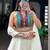 women embroidered off white tiered lehenga set with bandhani mirror work blouse for garba & navratri - free size