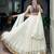 women embroidered off white tiered lehenga set with bandhani mirror work blouse for garba & navratri - free size
