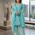 Teal printed cotton blend stitched ethnic motif print salwar kurta dupatta for women