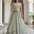 Light green zari and sequin embroidered net lehenga set
