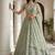 Light green zari and sequin embroidered net lehenga set