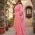 Peach printed cotton blend stitched floral print salwar kurta dupatta for women