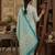 Teal printed cotton blend stitched abstract print salwar kurta dupatta for women