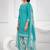 Blue printed cotton blend stitched geometric print salwar kurta dupatta for women