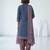 Blue printed cotton blend stitched floral print salwar kurta dupatta for women