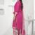 Pink printed cotton blend stitched geometric print salwar kurta dupatta for women