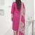 Pink printed cotton blend stitched geometric print salwar kurta dupatta for women