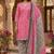 Pink printed cotton blend stitched floral print salwar kurta dupatta for women