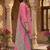 Pink printed cotton blend stitched floral print salwar kurta dupatta for women