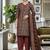 Brown printed cotton blend stitched ethnic motifs print salwar kurta dupatta for women