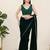 Women's tafeta silk padded back open sleeveless saree blouse