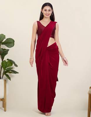 Women's tafeta silk padded back open sleeveless saree blouse 4