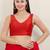 Women's tafeta silk padded back open sleeveless saree blouse