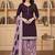 Purple printed cotton blend stitched floral print salwar kurta dupatta for women