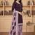Purple printed cotton blend stitched floral print salwar kurta dupatta for women