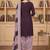 Purple printed cotton blend stitched floral print salwar kurta dupatta for women