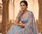 Sky Blue Floral Embroidered Lehenga Choli with Dupatta