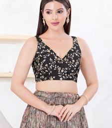 Women's mulbury silk padded back open sleeveless saree blouse