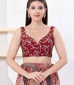 Women's mulbury silk padded back open sleeveless saree blouse