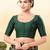 Women's brocade padded front open elbow sleeves saree blouse