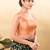 Women's brocade padded back open sleeveless saree blouse