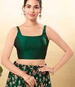 Women's brocade padded back open sleeveless saree blouse