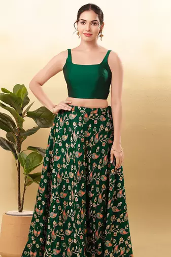 Women's brocade padded back open sleeveless saree blouse