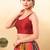 Women's brocade padded back open sleeveless saree blouse