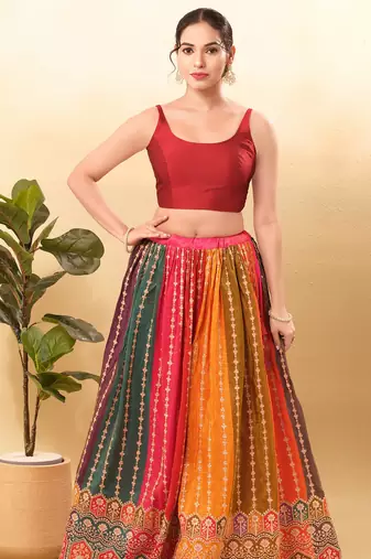 Women's brocade padded back open sleeveless saree blouse