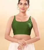 Women's brocade padded back open sleeveless saree blouse