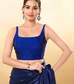 Women's brocade padded back open sleeveless saree blouse