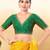 Women's mulbury silk padded back open elbow sleeves saree blouse