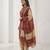 Red printed cotton blend stitched abstract print salwar kurta dupatta for women