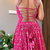 Rani pink embroidery chinnon silk blend Lehenga suit set