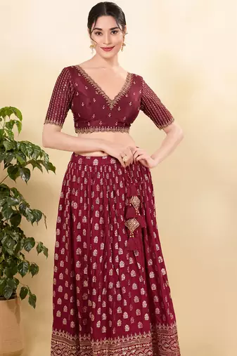 Women's mulbury silk padded back open elbow sleeves saree blouse