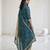 Teal printed cotton blend stitched abstract print salwar kurta dupatta for women