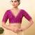 Women's mulbury silk padded back open elbow sleeves saree blouse
