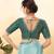 Women's mulbury silk padded back open elbow sleeves saree blouse