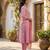 Pink printed cotton blend stitched geometric print salwar kurta dupatta for women