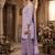 Purple printed cotton blend stitched floral print salwar kurta dupatta for women