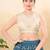 Women's jain silk padded back open sleeveless saree blouse