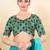 Women's jain silk padded back open elbow sleeves saree blouse