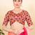 Women's jain silk padded back open elbow sleeves saree blouse
