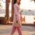 Pink printed cotton blend stitched floral print salwar kurta dupatta for women