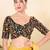 Women's jain silk padded back open elbow sleeves saree blouse