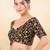 Women's jain silk padded back open elbow sleeves saree blouse