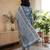 Blue printed cotton blend stitched floral print salwar kurta dupatta for women